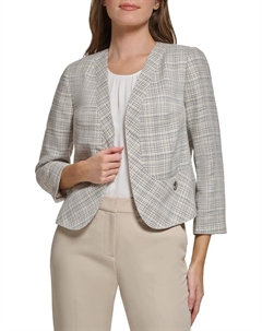 Женский клетчатый блейзер с открытым передом, Khaki Multi Tommy hilfiger