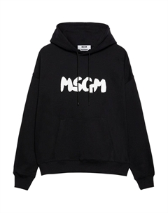 Худи с принтом логотипа на шнурке, черный Msgm