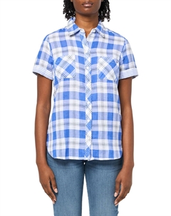 Женская хлопковая клетчатая рубашка с карманами, двухслойная, скрытая, клетчатая, Provence Blue Multi Tommy hilfiger