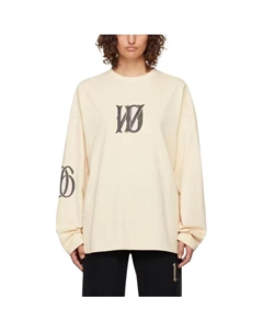 Футболка с принтом логотипа, бежевый We11done