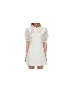 Женское белое платье с короткими рукавами, белый Self-portrait