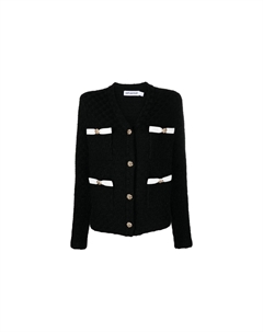 Кардиган с люрексом и плетением, синий Self-portrait