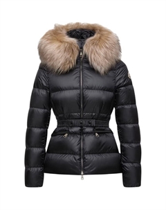 Куртка Boed Series FW25 утепленная короткая с капюшоном и отделкой из овчины Down Jacket женская, черный Moncler