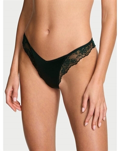 Трусики-Стринги с высоким вырезом бедра и отделкой из розового кружева, lace trim cilantro Very sexy