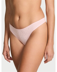 Трусики-Стринги с высоким вырезом из эластичного хлопка с блестками, angel pink Victoria's secret