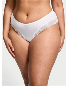 Трусики-Стринги с высокой посадкой и отделкой из розового кружева, lace trim vs white Very sexy