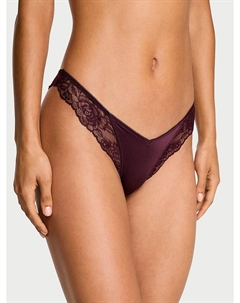 Трусики-Стринги с высоким вырезом бедра и отделкой из розового кружева, lace trim winter wine Very sexy