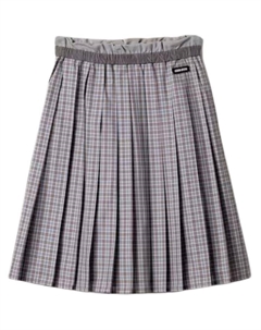 Клетчатая плиссированная юбка, синий Miu miu