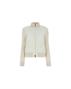 Knitted-panel Padded Jacket, бежевый Moncler