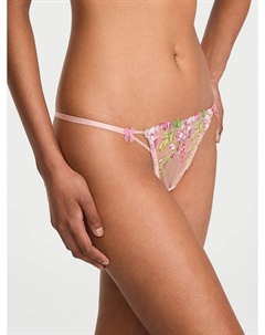 Трусики-Стринги с вышивкой глицинии, embroidery pink wisteria Dream angels