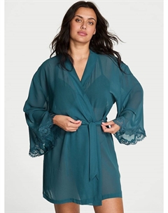 Короткий халат из шифона и кружева, teal haze Dream angels