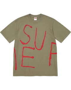 Расписанная футболка, светло-оливковый Supreme