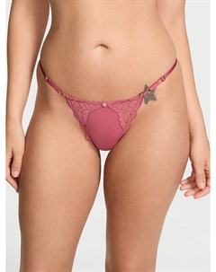 Трусики-Стринги с V-образным вырезом и кружевной отделкой, lace trim seductive rose Dream angels