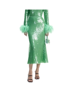 Женская повседневная длинная юбка Self portrait мятного цвета, зеленый Self-portrait