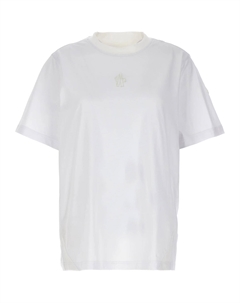 Logo Detailed Crewneck T Shirt, белый Moncler