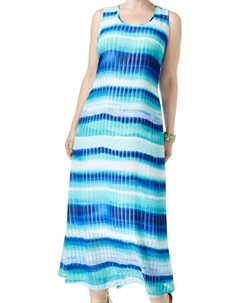 Женское повседневное платье без рукавов Plus в полоску, Blues Calvin klein