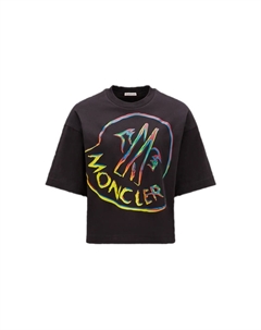 Футболка из хлопка с логотипом, черный Moncler