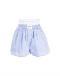 Боксеры из шелка с логотипом жаккард, синий Alexander wang
