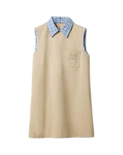 Многослойное платье мини без рукавов, серый Miu miu