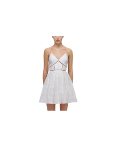 Женское платье без рукавов, белый Self-portrait