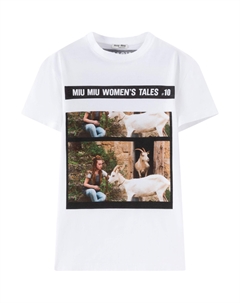 Белая футболка SS23 Regular женская Miu miu