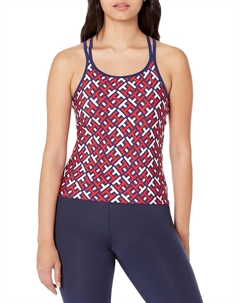 Женская майка-борцовка с логотипом Performance, Scarlet/Deep Tommy hilfiger