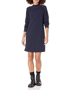 Женское платье с воротником-стойкой, Sky Captain Solid Tommy hilfiger