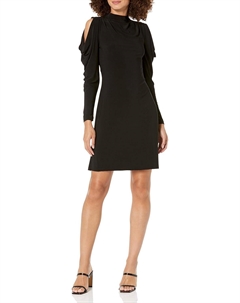 Женское платье-футляр с длинными рукавами и запахом от, Charcoal Tommy hilfiger
