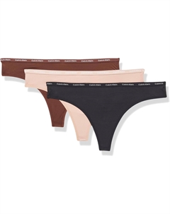 Женские трусики-стринги Luxe Comfort Micro Stretch, 3 пары, Black / Umber / Cedar Calvin klein