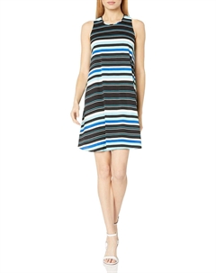 Женское платье-трапеция без рукавов, Black/Multi Tommy hilfiger