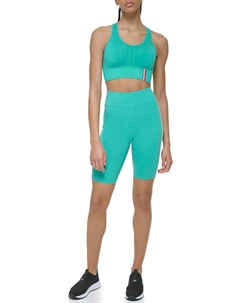 Женские байкерские шорты с высокой талией и логотипом на ленте, Sea Green Tommy hilfiger