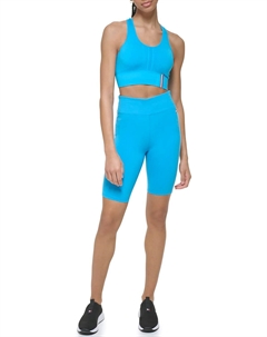 Женские байкерские шорты с высокой талией и логотипом на ленте, Atlantic Blue Tommy hilfiger