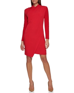 Женское платье с открытыми плечами, выше колена, с запахом, Shealth, Scarlet Tommy hilfiger