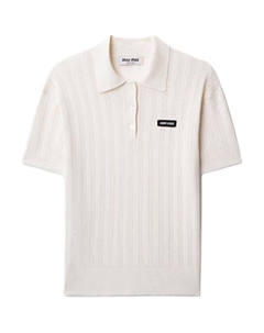 Белая поло для женщин, белый Miu miu