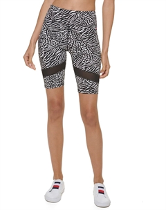 Женские байкерские шорты с высокой талией и принтом от, Black Tommy hilfiger