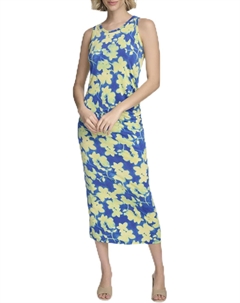 Женское платье без рукавов с принтом, Dazzling Blue Multi Calvin klein
