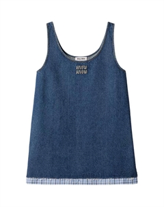 Безрукавное джинсовое платье, синий Miu miu