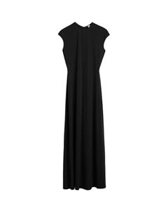 Тотальное короткое платье-макси с коротким рукавом TOTEME, черный Toteme