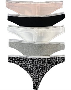 Женские трусики-стринги Carousel Logo из хлопка и эластичного хлопка, упаковка, Black(Qp2771-050)/P_W Calvin klein