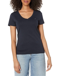 Женская рубашка с V-образным вырезом, Navy Tommy hilfiger