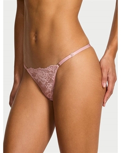 Трусики-Стринги с V-образным вырезом и мерцающим розовым кружевом, royal pink Very sexy