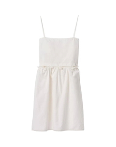 Платье без рукавов с логотипом, белый Miu miu