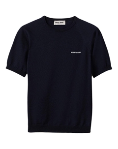 Шерстяной свитер-водолазка bleu, синий Miu miu