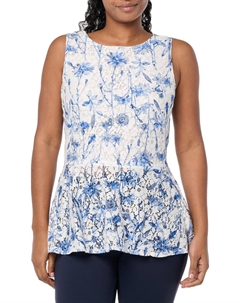 Женская кружевная рубашка без рукавов, Indigo/Ivory Tommy hilfiger