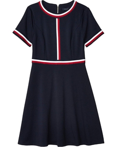 Женское платье с короткими рукавами и полосатой отделкой, Sky Captain Tommy hilfiger