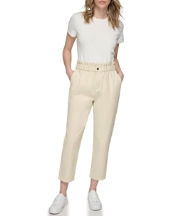 Женские тканые брюки Paper Bag, Fog Calvin klein