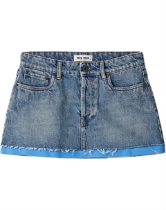 Джинсовая мини-юбка, синий Miu miu