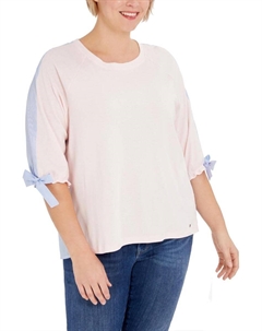 Женская рубашка с длинным рукавом и воротником, Ballerina Pink Tommy hilfiger