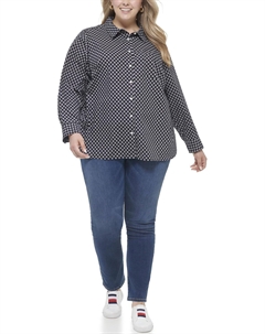 Женская рубашка с длинным рукавом и воротником на пуговицах, Sky Captain Multi Tommy hilfiger
