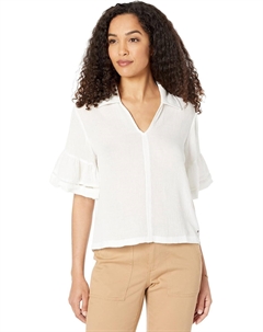 Женская рубашка с длинным рукавом и воротником, Bright White Tommy hilfiger